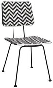 Καρέκλα ALLEGRA C5693 Μεταλλική με Wicker Μαύρο - Λευκό 46x56x88Υ εκ. 46x56x88 εκ.