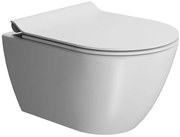 GSI Pura Swirl White Matt 881600SC-301 Λεκάνη Κρεμαστή 50cm με κάλυμμα βακελίτη Slim Soft Close αποσπώμενο