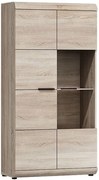 Lh-homefurniture Βιτρίνα 36134-LN-SV Φυσικό 80X158X37cm 36134-LNs-SV