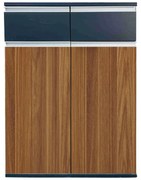 Ντουλάπι γραφείου επαγγελματικό Oscar σε καρυδί-ανθρακί απόχρωση 80x40x120εκ 80x40x120 εκ.