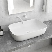 KARAG LT2143 MILOS Νιπτήρας Επικαθήμενος Λευκός Ματ Πορσελάνη 60x39x14,5cm