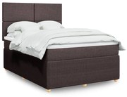 vidaXL Κρεβάτι Boxspring με Στρώμα Σκούρο Καφέ 140x200 εκ Υφασμάτινο