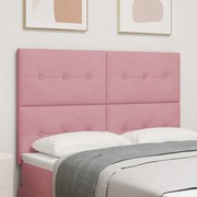 vidaXL Κεφαλάρι Επιτοίχιο με κεφαλάρι Ροζ 160 cm Βελούδο