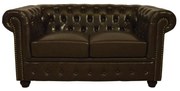 ΚΑΝΑΠΕΣ 2ΘΕΣΙΟΣ T.CHESTERFIELD HM3010.01 ΤΕΧΝΟΔΕΡΜΑ ΣΚΟΥΡΟ ΚΑΦΕ 155x90x73 εκ.