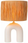 Φωτιστικό Επιτραπέζιο Lucide 13553-44-31 RONDA Λευκό (White)|Ξύλο Φυσικό χρώμα (Wood Natural Finish)