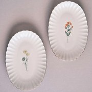 Πιατέλα Σερβιρίσματος (Σετ 2Τμχ) 719KTP9863 24x19cm Multi Hermia Πορσελάνη