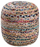 Πουφ (Φ40x40) Pol Rugs &amp; Mats Jute Chindi