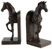 Artekko Bookends Καφέ Διακοσμητικοί Βιβλιοστάτες Ρητίνης με Άλογα (12.7x10.2x26.7)cm 2pcs Artekko 73642