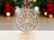 Σετ των 3 Intra απο ξύλο plywood 3mm-4mm πάχος – Χριστουγεννιάτικο μπιχλιμπίδι με μοτίβο νιφάδας χιονιού 20x20 cm INTRAVECTRY-MY545621