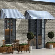 vidaXL Τέντα Bistro Μπλε / Λευκό 350 x 120 εκ.