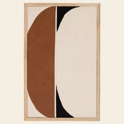 Διακοσμητικό Τοίχου OCASO A από ΒαμβακερόΎφασμα Καφέ Μπεζ/ Δρύινη Κορνίζα 70x45x2,5cm Urban Nature Caltural