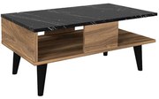 Τραπεζάκι Σαλονιού Andros 0242776 90x54x39,6cm Marble Effect Black-Walnut
