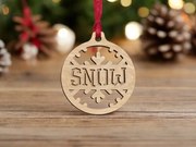 Σετ των 3 Intra απο ξύλο plywood 3mm-4mm πάχος – Στολίδι με μπάλα χιονιού 25x25 cm INTRAVECTRY-MY545512