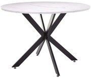 Τραπέζι Stockholm 02-0516 Φ110x75cm Marble Effect White-Black Melamine, Metal
