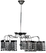 Φωτιστικό Κρεμαστό Δεκάφωτο 10xG9 Ø68xY30 cm Χρωμέ -Κρυσταλλάκια NG Santas 1134-O