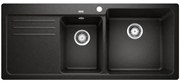 Blanco Naya 8 S Black SILGRANIT™ PuraDur™ Γρανιτένιος Νεροχύτης Ένθετος με 2 Γούρνες και Ποδιά Αριστερά 116x50cm