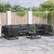vidaXL Σετ Καναπέ Κήπου 7 pcs Μαύρο Αλουμίνιο