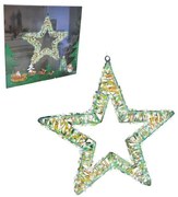 Χριστουγεννιάτικο Φωτεινό Αστέρι με Πολύχρωμα Λαμπάκια LED 45cm - Light Star with Multicolor Lights-082351-191221