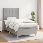 ΚΡΕΒΑΤΙ BOXSPRING ΜΕ ΣΤΡΩΜΑ ΑΝΟΙΧΤΟ ΓΚΡΙ 90X190 ΕΚ. ΥΦΑΣΜΑΤΙΝΟ 3128645