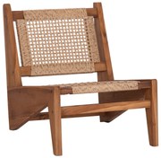 ΚΑΡΕΚΛΑ LOUNGE LUKILLA HM9913 ΞΥΛΟ TEAK ΣΕ ΦΥΣΙΚΟ--ΣΥΝΘ.ΣΧΟΙΝΙ ΜΠΕΖ 55,5x74x65Υεκ.