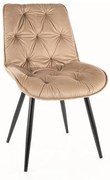 KRZESŁO CHERRY II VELVET CZARNY STELAŻ/BEŻ BLUVEL 28 DIOMMI-80-2721