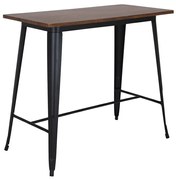 RELIX Wood Dark Oak Τραπέζι Bar-Pro, Μέταλλο Βαφή Μαύρο 120x60x102cm