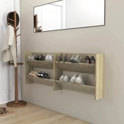 vidaXL Παπουτσοθήκες 2 τεμ. Sonoma Δρυς 80 x 18 x 60 εκ. Μοριοσανίδα
