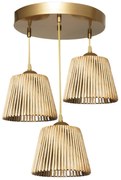 Φωτιστικό Οροφής C7512.01 Τρίφωτο Bamboo Χρυσό 35x85 εκ. 35x35x85 εκ.