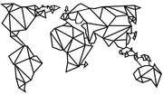Διακοσμητικό Τοίχου World Map 279ENZ1137 138x80cm Black Wallity Metal
