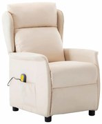 vidaXL Καρέκλα μασάζ με μαξιλάρι Κρεμ 67.5 x 93.5 x 101.5 εκ ύφασμα
