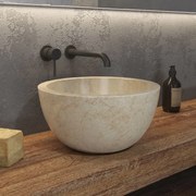 KARAG LEYLA Νιπτήρας επικαθήμενος πέτρινος LEYLA Cream KARAG Ø40x20cm KARAG-5206836064826