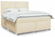 vidaXL Κρεβάτι Boxspring με Στρώμα Κρεμ 180x200 εκ. Υφασμάτινο