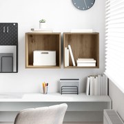 vidaXL Ντουλάπια Τοίχου - 2 Τμχ σε Ξύλο Δρυός, 37 x 37 x 37 εκ. Συνθετικό Ξύλο