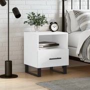 vidaXL Κομοδίνο Λευκό 40 x 35 x 47,5 εκ. από Επεξεργασμένο Ξύλο