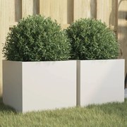 vidaXL Ζαρντινιέρες 2 τεμ. Λευκές 32x30x29εκ. από Χάλυβα Ψυχρής Έλασης
