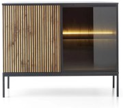 Lh-homefurniture Μπουφές με βιτρίνα Sento Ανθρακί 104x83x39 cm P_sento_21s