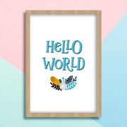 Παιδικό Πόστερ Hello World KD213 13cm x 18cm Εκτύπωση Πόστερ (χωρίς κάδρο)