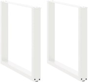 vidaXL Πόδια Τραπεζαρίας σε Σχήμα U 2 τεμ. Λευκά 80x(72-73) εκ. Ατσάλι