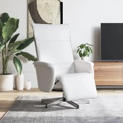 vidaXL Πολυθρόνα Ανακλινόμενη με Υποπόδιο Λευκή από Συνθετικό Δέρμα