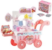 VEVOR Ice Cream Cart for Kids Pretend Play Ice Cream Shop for Kids Aged 3+ Pink