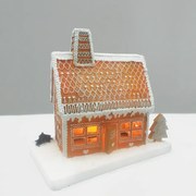 LED WW ΔΙΑΚ/ΚΟ GINGERBREAD ΣΠΙΤΙ ΛΕΥΚΟ&amp;ΚΑΦΕ 3ΑΑ(ΜΠΑΤ)25Χ15Χ23CM ACA X0323