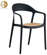 BISTROT ΠΟΛΥΘΡΟΝΑ ΜΑΥΡΟ ΦΥΣΙΚΟ 57x53xH81,5cm - 27-0235