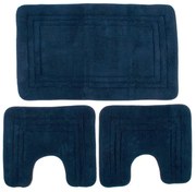 Πατάκια Μπάνιου Zucchi (Σετ 3τμχ) Navy Blue DimCol 55X90 100% Βαμβάκι