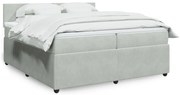 vidaXL Κρεβάτι Boxspring με Στρώμα Ανοιχτό Γκρι 200x200 εκ. Βελούδινο