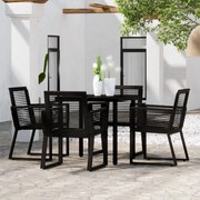 vidaXL Σετ Τραπεζαρίας Κήπου 5 Τεμαχίων Μαύρο
