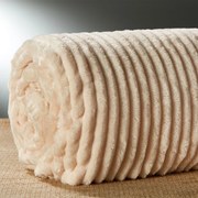 Κουβέρτα Fleece Υπέρδιπλη (220x240) Whitegg Ριγέ AW2023 Εκρού