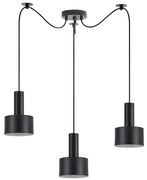 SE21-BL-4-BL3-MS1 ADEPT TUBE Black Pendant Black Metal Shade+