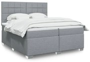 Κρεβάτι Boxspring με Στρώμα Ανοιχτό Γκρι 200x200 εκ. Υφασμάτινο 3292895