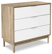 Κομότα 3Συρτάρια Scandi Sonoma-White 80x39,5x77cm 09-0503 Particle Board