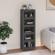 Βιβλιοθήκη Γκρι 50 x 35 x 154 εκ. από Μασίφ Ξύλο Πεύκου - Γκρι